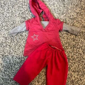 Stylish Pink and Gray Doll Outfit with Star Design